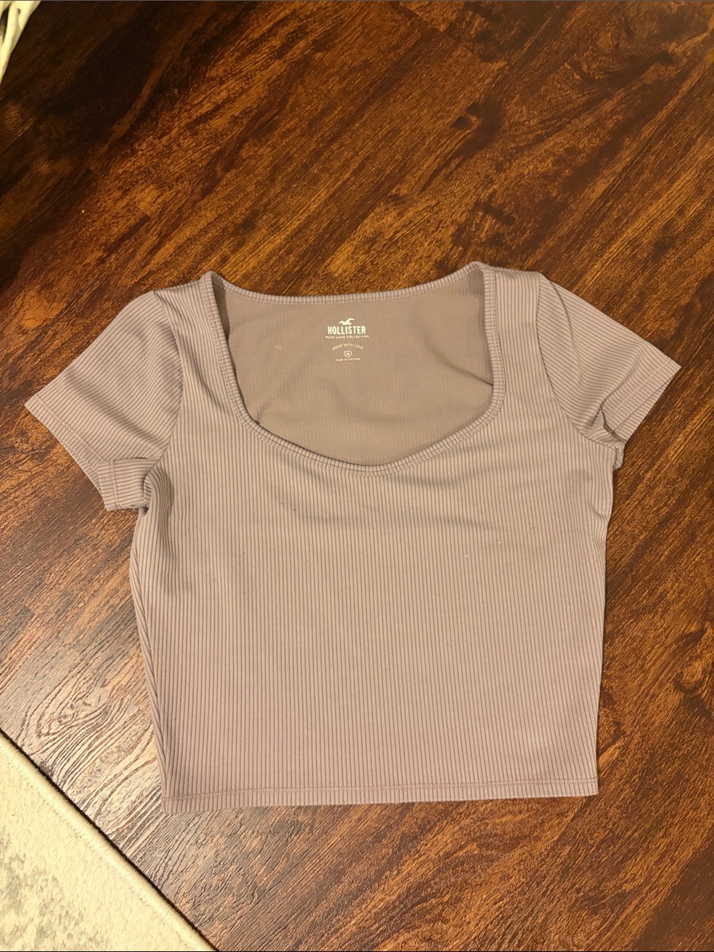Hollister Dusty Lavender Ribbed Scoop Crop Top